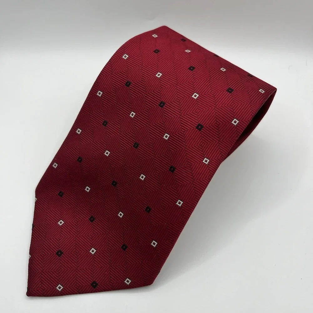 Brooks Brothers Makers Silk Tie Red Geometric USA